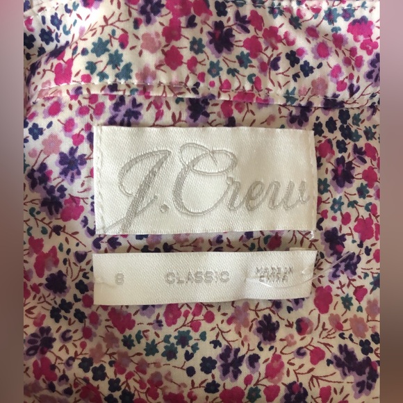 J.Crew Classic Fit Ruffle Neck Button Down Shirt in Liberty Pheobe Floral 8 - Picture 6 of 8
